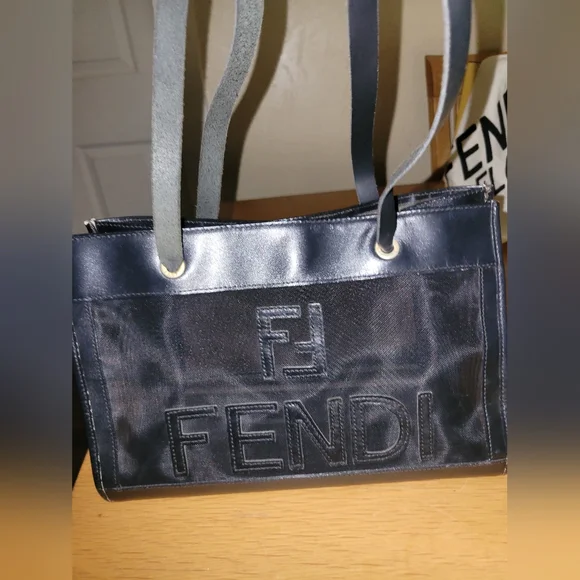 💝SALE!!! FENDI Black mesh small tote - Picture 6 of 6